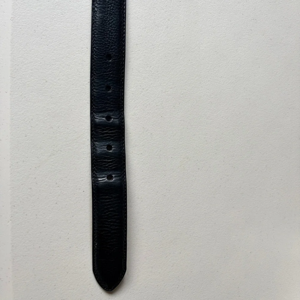 Polo Ralph Lauren Belt Size 40 Black Italian Saddle Leather 2110292-001